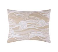 Greenland Home Coastal Paradise Woven Jacquard Matelasse Pillow Sham, King, Dover Natural