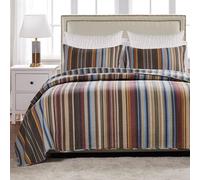 Greenland Home Durango 100% Cotton Reversible Quilt Set with Euro Shams, 5-Piece King/Cal King, Earth