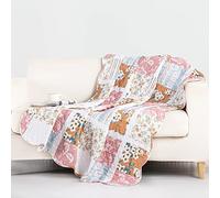 Greenland Home Everly Shabby Chic Quilted Throw Blanket - Throw 50x60-inch,Blue