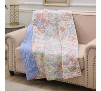 Greenland Home Fashions Alice Collection, Quilted Throw Blanket, Pastel