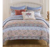 Greenland Home Fashions Kressida Collection Quilt Set, 3-Piece Full/Queen, Blue