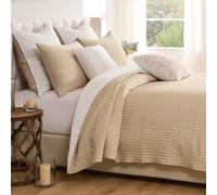 Greenland Home Fashions Modern Artisan Reversible Matelassé Coverlet Set, Polyester Jacquard, Natural, 3-Piece Full/Queen