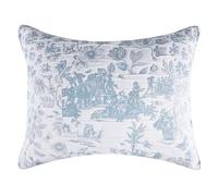 Greenland Home Fashions Patchwork Toile Collection, King Pillow Sham, Blue