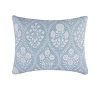 Greenland Home Fashions Serena Contemporary Floral Reversible Matelassé Pillow Sham, Standard, Sky Blue
