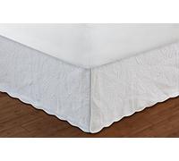 Greenland Home Paisley Quilted Bed Skirt, Queen, White