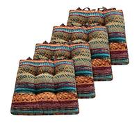 Greenland Home Triple-Cushioned Chair Pad, 4 Count (Pack of 1), Southwest