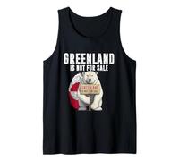 Greenland is Not for Sale Polar Bear Flag Map Protest Tank Top