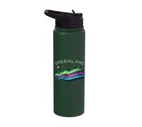 Greenland Northern Lights Nuuk Arctic Aurora Scene Vacation Stainless Steel Insulated Water Bottle