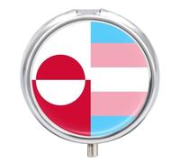Greenland Transgender Flag Pill Case Travel Medicine Organizer Box