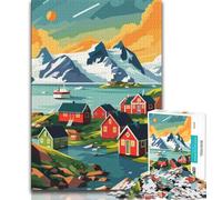 Greenland Village Landscape Jigsaw Puzzles for Teenagers 1000 Piece Puzzle,family Fun Games Is Ideal As A Gift for The Whole Family 38x26cm