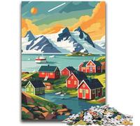 Greenland Village Landscape Puzzles for Adults 1000 Pieces, Toys Educational Games Stress Relieving Secret Santa Gifts for And Age 14 1000pcs(26x38cm)