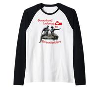 Greenlander Statue. Greenland Belongs to Greenlanders. Raglan Baseball Tee