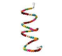 GREENLANS-1 Colourful Wood Beads Toy for Parrot African Greys Budgie Cockatoo Swing Cage Bird Spiral Ladder Parakeet Bites Toy