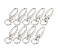 Greenlans 9 Pcs Silver Tone D Swivel Trigger Hooks Zinc Alloy Key Ring Lobster Clasps