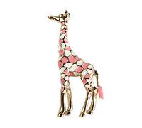 GREENLANS Fashion Brooch Pin, Giraffe Colorful Enamel Collar Badge, Women Party Jewelery, Birthday Christmas Valentine's Day Decor Gift Pink