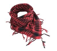 Greenlans Unisex Lightweight Plaid Tassel Arab Desert Shemagh KeffIyeh Scarf Wrap Pashmina Red
