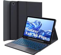 GreenLaw Keyboard Case for Samsung Galaxy Tab A9 Plus 11 inch 2023, 7 Color Backlit, Smart Trackpad, Stain-Resistant Cover with S Pen Holder, Detachable Keyboard for Galaxy Tab A9+ 11'', Black