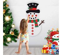 Greenleaf 28pcs DIY Felt Snowman Set with Detachable Ornaments, 19x39 Inches Xmas Wall Hanging Games for Christmas Decorations