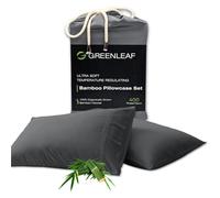 Greenleaf King Pillow Cases Set of 2 | Ultra-Soft Pillow Covers | Envelope Closure | Organically Grown | 100% Viscose Derived from Bamboo Pillowcase | Breathable & Cooling Pillow Cases, Charcoal Grey
