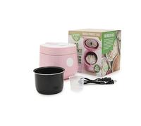 GreenLife 4-Cup Digital Rice Cooker, PFAS & PFOA-Free Removable Ceramic Dishwasher Safe Pot, Healthy Cooking Oats Grains & More, Auto Presets, Touch-screen, Delay & Keep Warm, Paddle Included, Pink