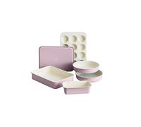 GreenLife 6 Piece Nonstick Bakeware Set, Non-Toxic PFAS-Free Ceramic Oven Pans, Dishwasher & Oven Safe to 450°F, Easy Release Baking Sheet, Loaf Pan, Rectangle & Round Cake, Muffin Pan, Pink