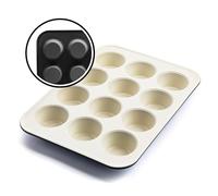 GreenLife Bakeware Healthy Ceramic Nonstick, 12 Cup Muffin and Cupcake Baking Pan, PFAS-Free, Black, CC008012-001
