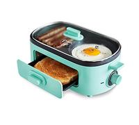 GreenLife CC006797-001 Breakfast Maker BreakfastMaker, Healthy Ceramic Nonstick, PFAS-Free, Glass Lid, Turquoise