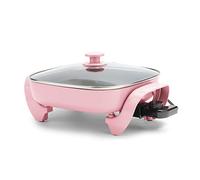 GreenLife CC007283-001 PFAS-Free Ceramic Nonstick Electric Skillet, Glass, Pink
