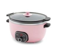 GreenLife Cook Duo Healthy Ceramic Nonstick Programmable 6 Quart Family-Sized Slow Cooker, PFAS-Free, Removable Lid and Pot, Digital Timer, Adjustable Temperature Control, Dishwasher Safe Parts, Pink