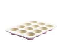 GreenLife Healthy Ceramic Non-Stick 12-Cup Muffin Tray, PFAS-Free, Pink