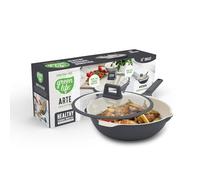 GreenLife Nonstick 12” (5QT) All in One Deep Skillet Wok with Lid, PFAS-Free Non-Toxic Ceramic Multi-Purpose Pan, Induction, All Stovetop, Egg, Stir Fry, Saute, Stay Cool Handle, Graphite