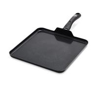 GreenLife Soft Grip Diamond Healthy Ceramic Non-Stick 28 cm Square Griddle Pan, PFAS-Free, Oven Safe up to 160˚C, Black