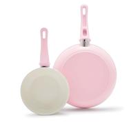 GreenLife Soft Grip Healthy Ceramic Nonstick 7" and 10" Frying Pan Set, PFAS & PFOA-Free, Dishwasher Safe, Egg Omelet Skillet, Cookware for Easy Cooking, Non-Stick Kitchen Essentials, Soft Pink