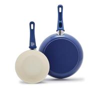 GreenLife Soft Grip Healthy Ceramic Nonstick 7" and 10" Frying Pan Set, PFAS & PFOA-Free, Dishwasher Safe, Egg Omelet Skillet, Cookware for Easy Cooking, Non-Stick Kitchen Essentials, Blue