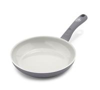 GreenLife Soft Grip Healthy Ceramic Nonstick 8" Frying Pan, PFAS & PFOA-Free, Dishwasher Safe, Egg Omelet Skillet, Cookware for Easy Cooking, Non-Stick Kitchen Essentials, Grey