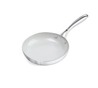 GreenLife Tri-Ply Stainless Steel Healthy Ceramic Nonstick, 8" Frying Pan Skillet, PFAS-Free, Multi Clad, Induction, Dishwasher Safe, Oven Safe, Silver