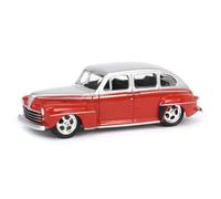 Greenlight 1/64 1947 Ford Fordor Super Deluxe Red Silver California Lowriders 4 63050-A