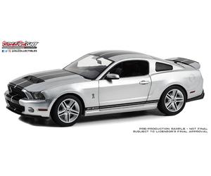 Greenlight 13673 1/18 2011 Shelby GT500 Ingot Silver with Black Stripes