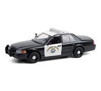 Greenlight 2008 Ford Crown Victoria Police Interceptor Black and White CHP California Highway Patrol Hot Pursuit Series 1/24 Diecast Model Car