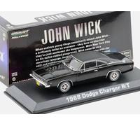 1968 Charger R/T Black with Black Vinyl Top John Wick 1/43 Diecast Model Car by Greenlight 86608