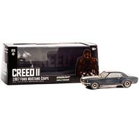 Greenlight Collectible 1967 Coupe Matt Black with White Stripes (Weathered) (Adonis Creed's) Creed II (2018) Movie 1/43 Diecast Model Car by Greenlight 86621