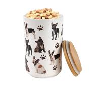 Greenline Goods Premium Dog Treat Ceramic Canister Set - French Bulldog Airtight Canister for Fresh Treats, Ceramic Jar & Containers with Lids, Farmhouse Canisters, Ideal Kitchen Canisters