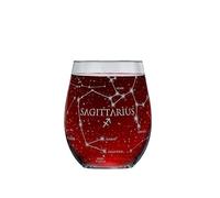 Greenline Goods Sagittarius Stemless Wine Glass | Astrology Sign (Single Glass) | Hand Etched 15 oz Zodiac Glassware