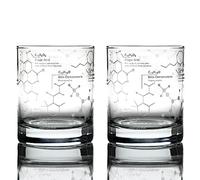 Greenline Goods Whiskey Glasses - 10 oz Tumbler Gift Set Science of Whisky Glasses (Set of 2) Etched with Whiskey Chemistry Molecules