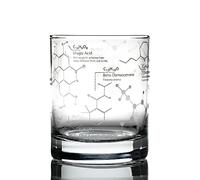 Greenline Goods Whiskey Glasses - 10 oz Tumbler - Science of Whisky Glass (Single Glass) Etched with Whiskey Chemistry Molecules | Old Fashioned Rocks Glass