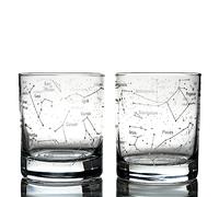 Greenline Goods Whiskey Glasses Northern Summer Sky & Constellations (Set of 2) Etched 10 Oz Tumbler Gift Set - Old Fashioned Rocks Wisky Glass