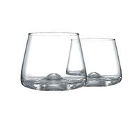 Greenline Goods Whiskey Glasses Set | Large 14 oz Crystal Glass | Hand Blown Set of 2 - Uniquely Designed Bourbon & Scotch Tasting Glasses