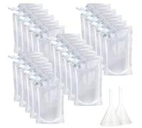 GreenMingle 20PCS 500ml Refillable Drink Clear Pouches Festivals Travel Plastic Drinks Flasks Cruise Kit Reusable Alcohol Liquor Juice Bags Drink Container Party Halloween Christmas Hot Cold Beverage