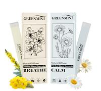GreenMist Dual Herbal Diffuser Pen Set - Ashwagandha Relaxation Pen for Anxiety Relief & Mullein Lung Diffuser for Respiratory Support | 800 Uses Each, All-Natural Botanicals