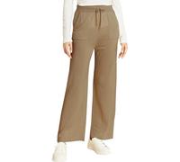 GreenMount Women's Summer Wool Cashmere High Waist Casual Wide Leg Long Pants with Pockets, Brown, M